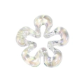 Perla a fiore in acrilico iridescente con finitura arcobaleno per gioielli fai-da-te - Ragazza Fiore / Trasparente - Bianco