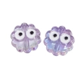 Iridescent purple acrylic flower beads with large eyes for DIY handmade jewelry crafts - Transparent Purple