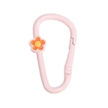 Roze D-vormige karabijnhaak sleutelhanger met kleine gele bloem bedel accessoire - D-Ring Bloem / Lichtroze