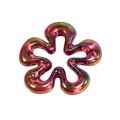 Vivace perla a fiore in acrilico iridescente per gioielli fai da te e portachiavi - Ragazza Fiore / Trasparente - Rosso
