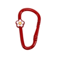Helderrode D-ring veersluiting met witte madeliefjesbloem voor DIY sleutelhanger accessoires - D-Ring Bloem / Rood