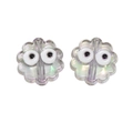 Translucent flower charms with AB coating and cartoon eyes for DIY jewelry making - Transparent Gray