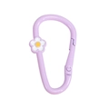 Lavendelkleurige veerringsluiting met madeliefje voor DIY-sleutelhangers en accessoires - D-Ring Bloem / Lichtpaars