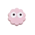 Pink flower-shaped acrylic beads with big cartoon eyes for DIY jewelry making and crafts - Paint Pink