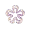 Perla a fiore in acrilico viola iridescente con finitura perlata per gioielli fai-da-te - Ragazza Fiore / Viola Trasparente