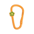 Oranje karabijnhaak sleutelhanger met kleine groene bloem voor DIY-accessoires - D-Ring Bloem / Oranje