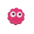 Magenta acrylic cartoon soot sprite bead with large eyes for DIY jewelry making - Painted - Rose Red