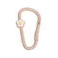Khaki emaille D-ring karabijnhaak met roze bloem voor DIY sleutelhanger accessoires - D-Ring Bloem / Melkthee Kleur