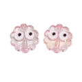 Pink translucent acrylic flower bead with cute large eyes for DIY jewelry making - Transparent Light Pink