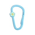 Lichtblauwe veerring haak met kleine bloem voor DIY sieraden en sleutelhangers - D-Ring Bloem / Donkerblauw