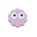 Light purple flower-shaped acrylic bead with big eyes for DIY jewelry making - Lacquered - Purple