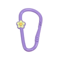 Paarse D-vormige karabijnhaak met bloem voor DIY sleutelhanger accessoires metaal - D-Ring Bloem / Donkerpaars