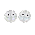 Acrylic flower bead with googly eyes in transparent iridescent finish for DIY crafts - Transparent - White