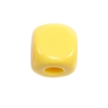 Single yellow square acrylic bead with hole for DIY jewelry making and handmade crafts - Square Dice Bead / Pale Yellow