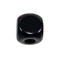 Polished deep black acrylic cube bead with large hole for DIY jewelry making - Square Dice Bead / Black