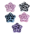 Star-shaped acrylic leopard print beads in pink, blue, and purple for jewelry making - Star / Random Color