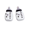 White acrylic baby bottle charms with glitter top and star print for DIY jewelry making - Baby Bottle / Star - Grey