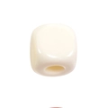 Single off-white acrylic cube bead with round hole for DIY jewelry making and crafts - Square Dice Bead / Off White