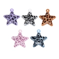 Acrylic leopard print star pendants in five colors for DIY jewelry making and crafts - Pentagram / Random Color