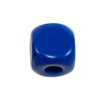 Single royal blue acrylic cube bead with smooth edges and central hole for DIY jewelry - Square Dice Bead / Ink Blue