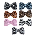 Set of seven acrylic leopard print bow charms in various colors for DIY accessories - Bow / Random Color