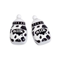 Perles biberon en acrylique avec motif vache et texte milk pour bijoux DIY - Biberon / Style Lettre Noir