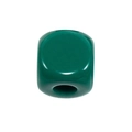 Dark green square acrylic bead with center hole for DIY jewelry making and crafts - Square Dice Bead / Dark Green