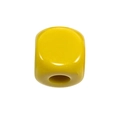 Single yellow acrylic square bead with rounded corners for DIY jewelry making - Square Dice Bead / Dark Yellow