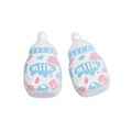 Perles biberon en acrylique avec motif vache rose et bleu pour bijoux DIY - Biberon / Lettre - Bleu
