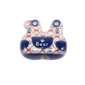 Perla d'orso in acrilico per DIY con motivi floreali rosso blu e design a tasca Bear - Blu Zaffiro