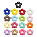 Set of colorful flower shaped acrylic beads in 17 various colors for DIY craft jewelry - Peach Blossom Shape / Random Color