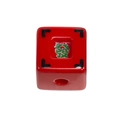 Rote Acryl-Würfelperle mit Fa-Schriftzug und Loch für die DIY-Schmuckherstellung - Füllhorn-Würfel-Stil / Rot