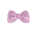 Pink acrylic leopard bow pendant with colorful glitter for DIY keychain making - Bow / Pink