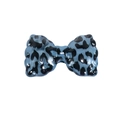 Blue leopard print acrylic bow pendant accessory with glossy polished resin finish - Bow / Blue