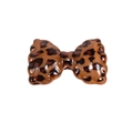 Acrylic leopard print bow bead keychain accessory with glossy brown spotted resin finish - Bow / Light Coffee