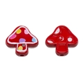 DIY mushroom beads in vibrant red color for jewelry and keychain making projects - Red