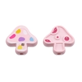Pink mushroom charms with colorful dots for DIY jewelry making and phone strap accessories - Light Pink