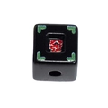 Black acrylic square bead with red Chinese Fa character for DIY jewelry making - Cornucopia Cube Style / Black