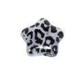 Star-shaped acrylic bead with leopard print pattern for DIY jewelry making - Star / Black and White