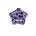 Purple acrylic star bead with leopard animal print for jewelry and keychains - Star / Purple