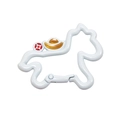 White horse shaped alloy keychain with golden ingot and red coin lucky charm - White