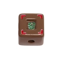Deep brown square acrylic bead with colorful pattern for DIY jewelry and crafts - Cornucopia Cube Style / Dark Coffee
