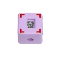 Purple acrylic square bead with green Chinese characters for DIY jewelry making - Cornucopia Cube Style / Purple