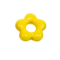 Acrylic yellow five-petal flower bead with hole for DIY jewelry making and charms - Peach Blossom Shape / Dark Yellow