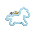 Light blue horse carabiner keychain with golden coin motifs for DIY accessories - Light Blue Zircon
