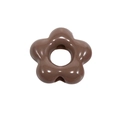 Glossy chocolate brown five-petal acrylic flower bead with hole for DIY jewelry making - Peach Blossom Shape / Dark Coffee