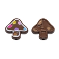 Colorful mushroom shaped DIY beads for handmade jewelry with fine window details - Dark Coffee