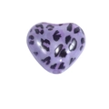 Purple leopard print acrylic heart-shaped bead for DIY jewelry making and crafts - Heart / Purple