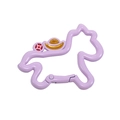 Lavender horse-shaped keychain clip with golden ingot and red coin pattern accents - Light Purple