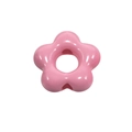 Glossy pink acrylic flower beads with center hole for DIY jewelry making and phone chains - Peach Blossom Shape / Peach